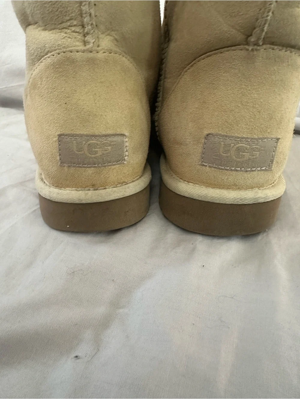 UGG Women's Short Shearling Suede Boots in Cream